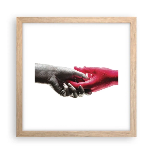 Poszter világos tölgy keretben - Együtt, bár mások - 30x30 cm