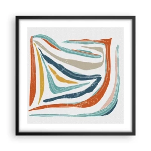 Poszter fehér keretben - Barátságosan mosolygó absztrakció - 50x50 cm