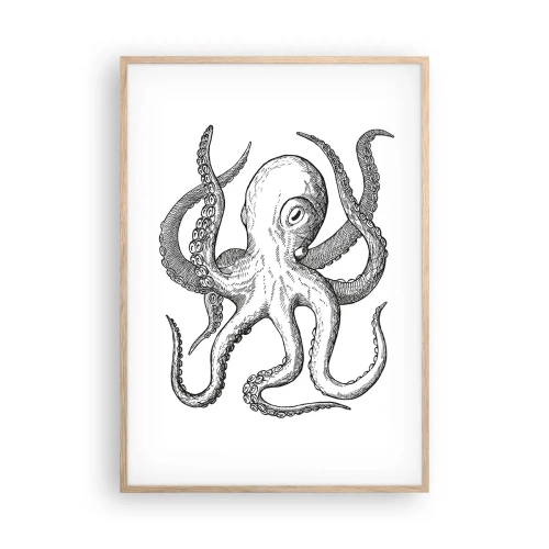 Poszter világos tölgy keretben - Hullámokkal táncoló - 70x100 cm