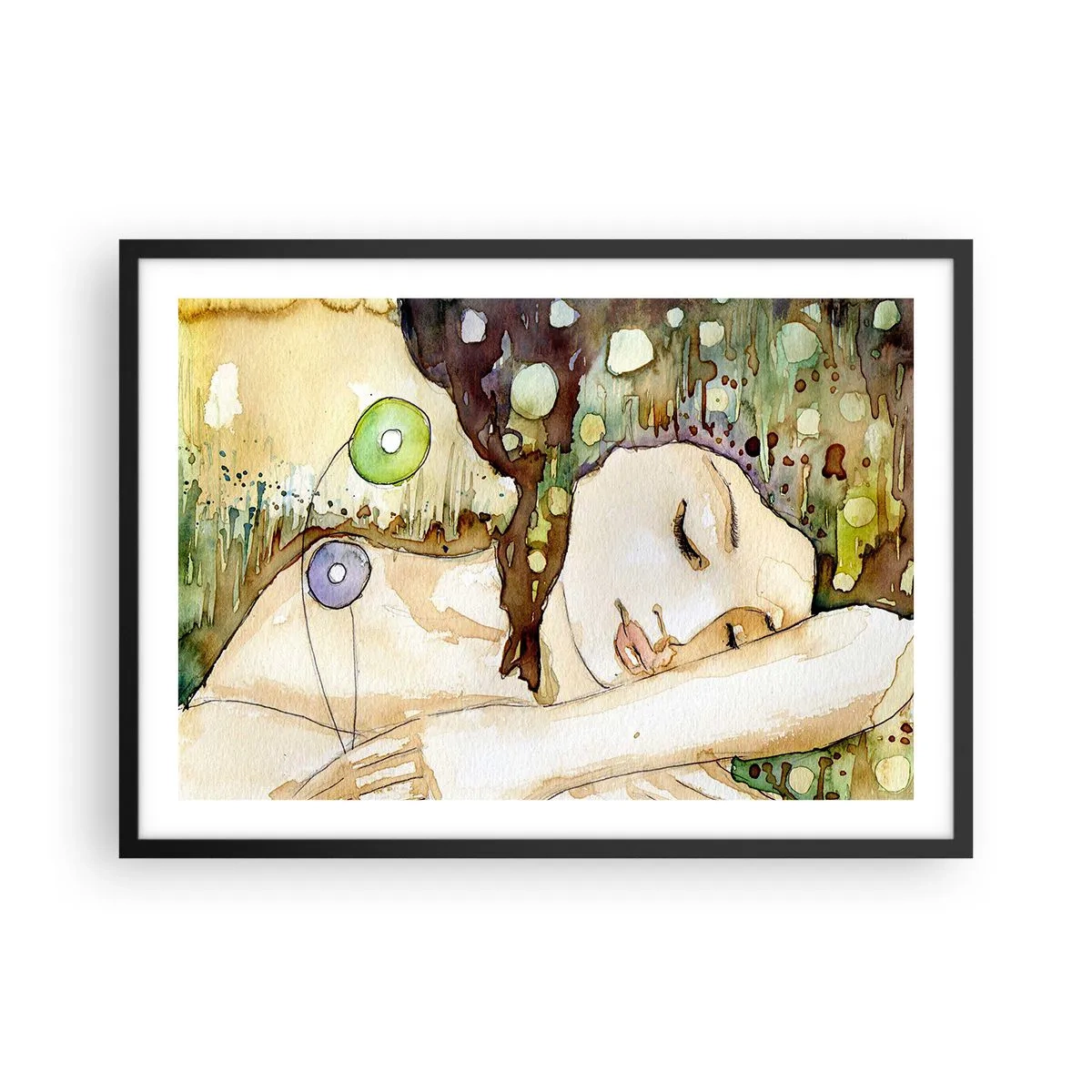 Poszter fehér keretben - Smaragd-ibolya álom - 70x50 cm