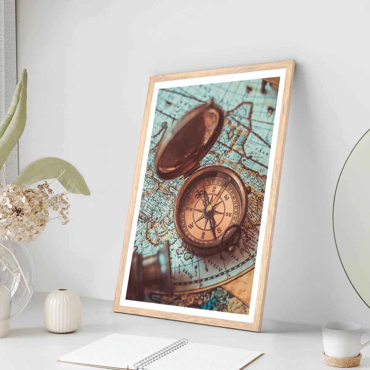 Poszter világos tölgy keretben - A kalandvágynak - 30x40 cm