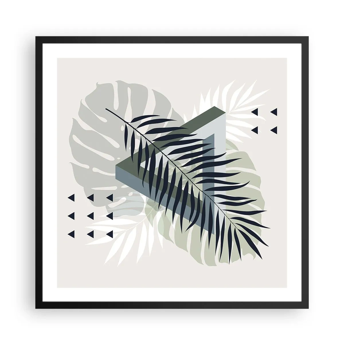 Poszter fehér keretben - Természet és geometria – két rend? - 60x60 cm