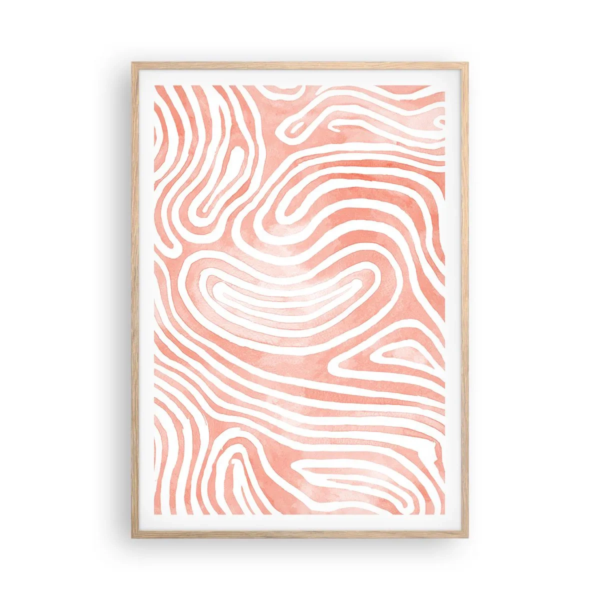 Poszter világos tölgy keretben - Egy korall labirintusban - 70x100 cm