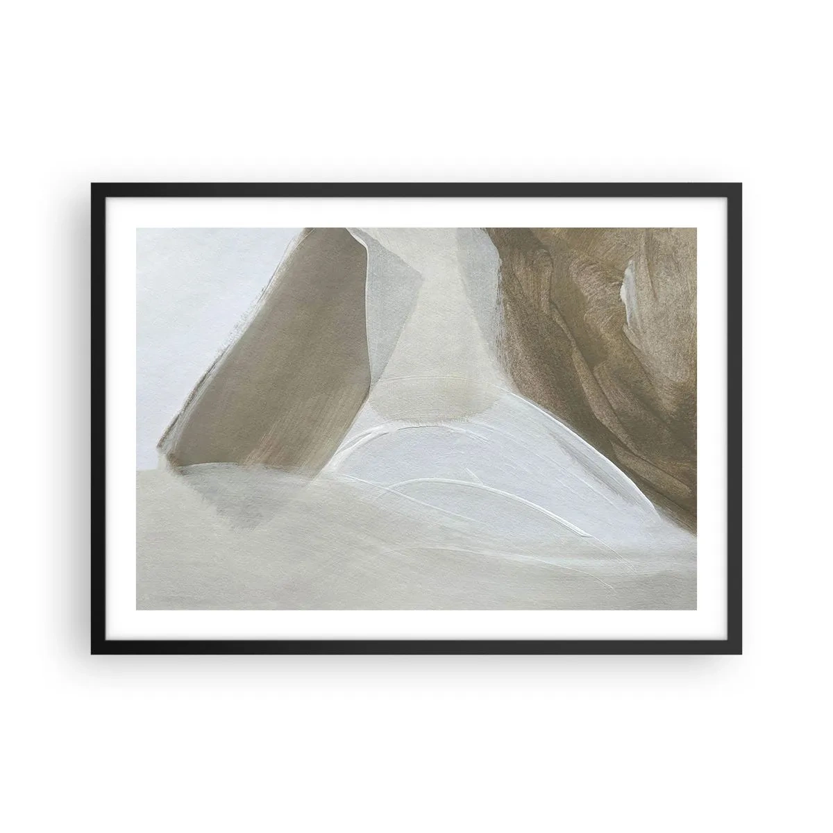 Poszter fehér keretben - Fehér hullámai - 70x50 cm