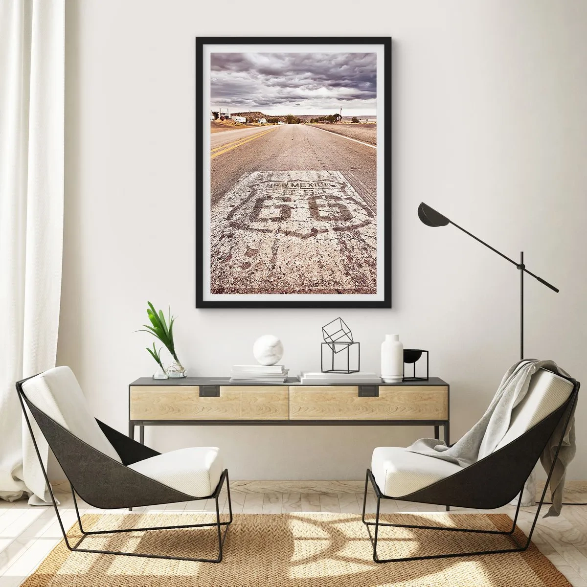 Poszter fehér keretben - Mother Road – amerikai legenda - 61x91 cm