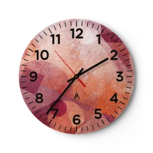 Falióra, Óra - Geometriai transzformációk rózsaszínben - 30x30 cm