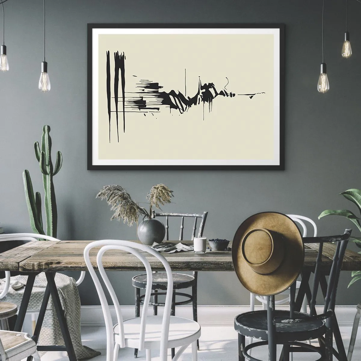 Poszter fehér keretben - Sietős absztrakció - 70x50 cm