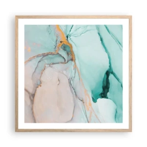 Poszter világos tölgy keretben - Formák és színek tánca - 60x60 cm