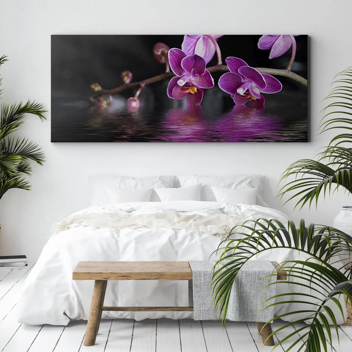 Vászonkép - Lila a szépség tükörképe - 120x50 cm
