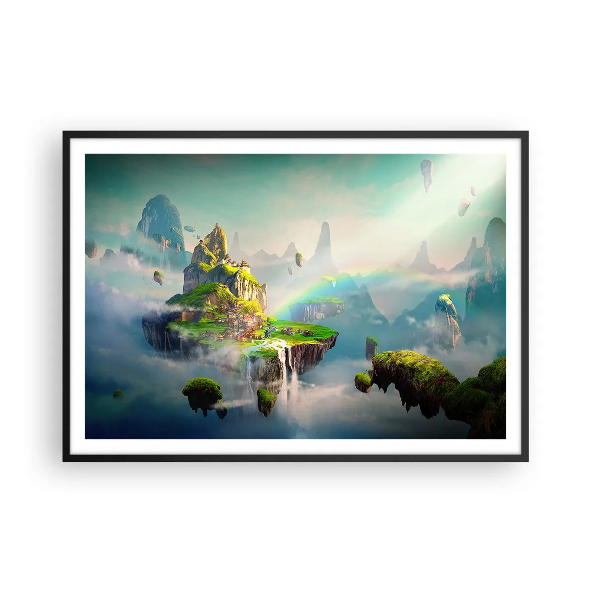 Poszter fehér keretben - Az ég közepén - boldog szigetek - 100x70 cm