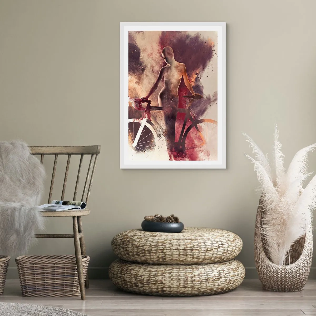 Poszter fekete keretben - Márvány formájú kerékpáros lélek - 50x70 cm