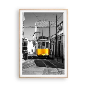 Poszter világos tölgy keretben - Lisszabon szelleme - 70x100 cm