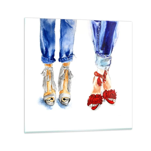 Üveg kép - Talán elmegyünk sétálni? - 70x70 cm