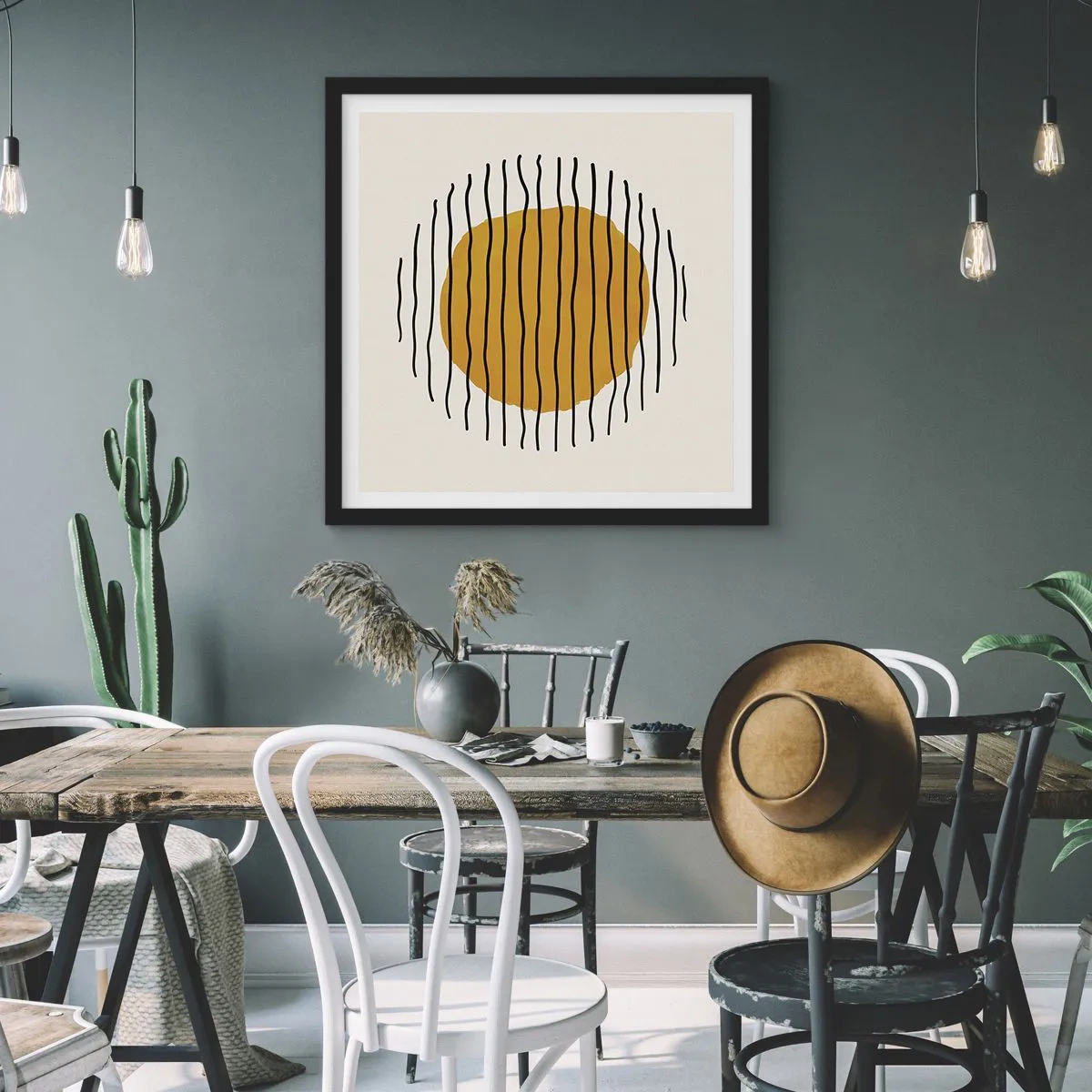 Poszter fehér keretben - A hőtől remegő absztrakció - 50x50 cm