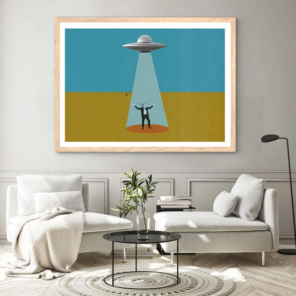 Poszter világos tölgy keretben - Közeli találkozás - 91x61 cm