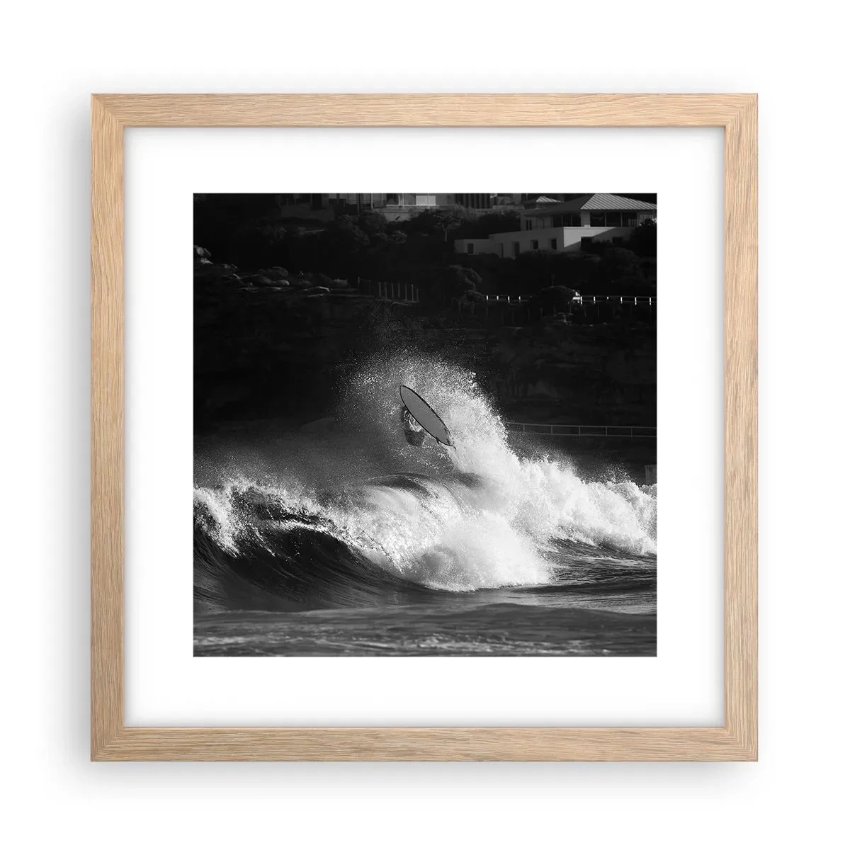 Poszter világos tölgy keretben - Kihívás elfogadva! - 30x30 cm