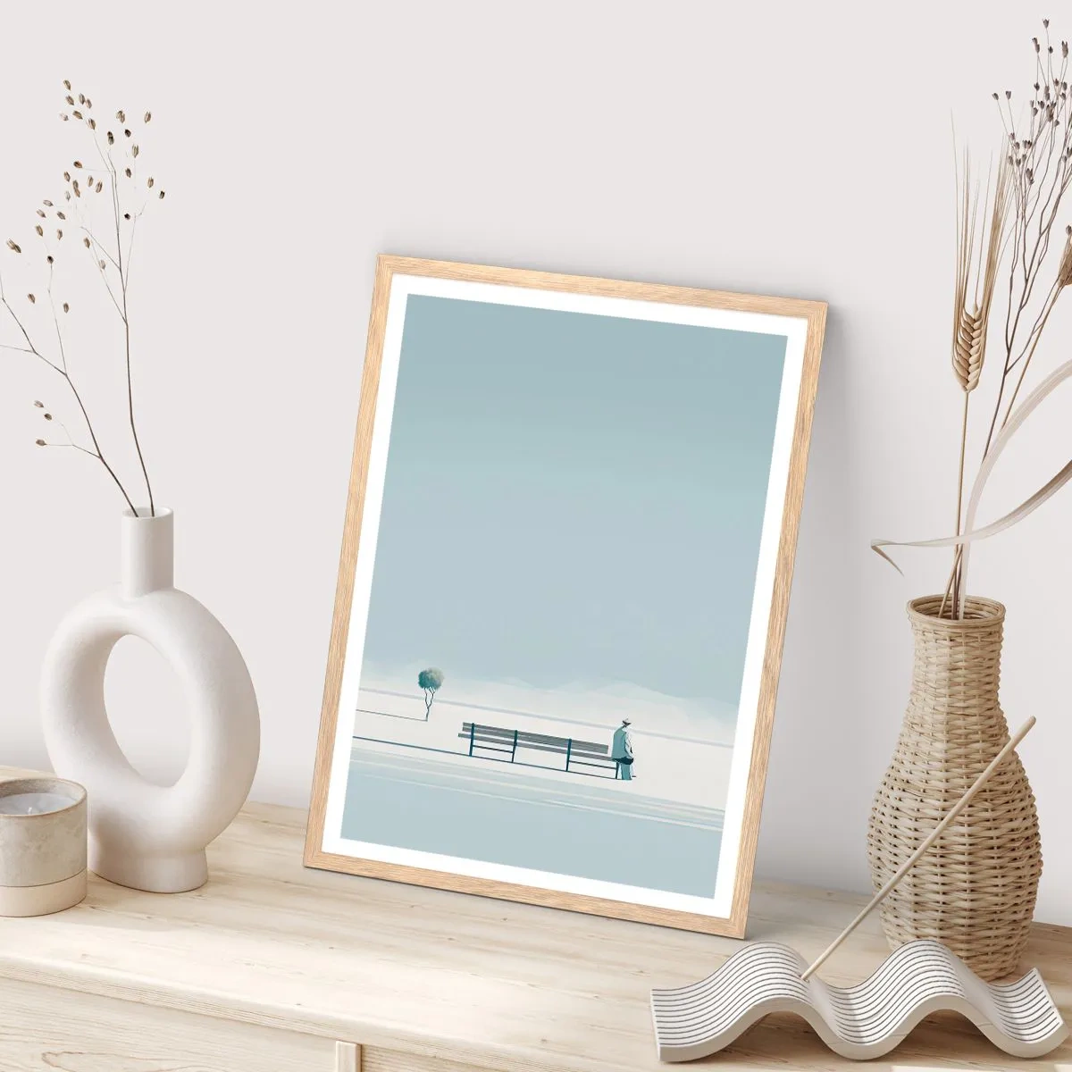 Poszter világos tölgy keretben - Igen, én várok. - 70x100 cm