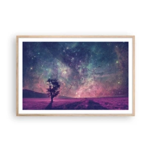 Poszter világos tölgy keretben - Varázslatos ég alatt - 91x61 cm