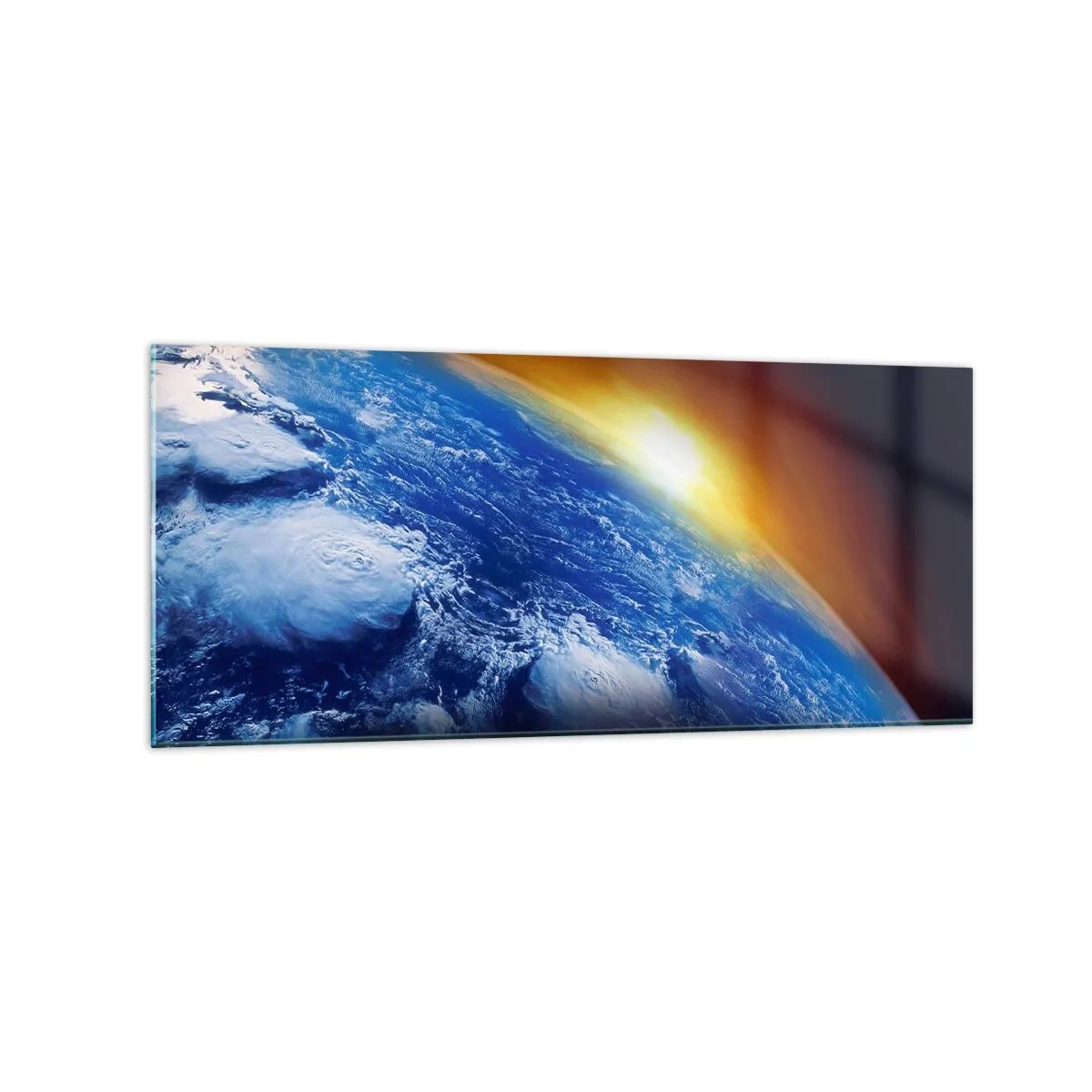 Üveg kép - Napkelte a kék bolygó felett - 120x50 cm