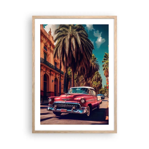 Poszter világos tölgy keretben - Még mindig Havannában - 50x70 cm
