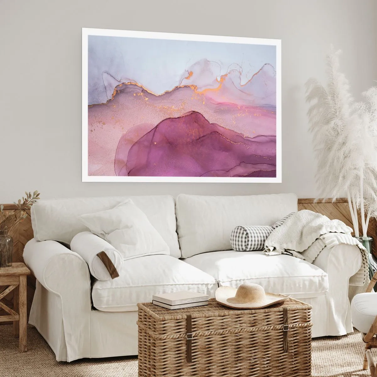 Poszter - Lila és orgonaszínű hullámok - 70x50 cm