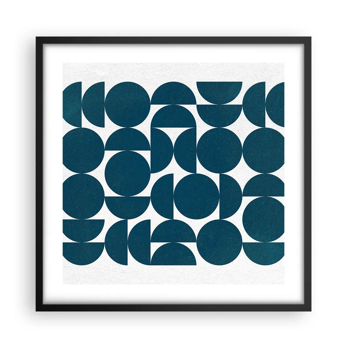 Poszter fehér keretben - Körök és félkörök - 50x50 cm