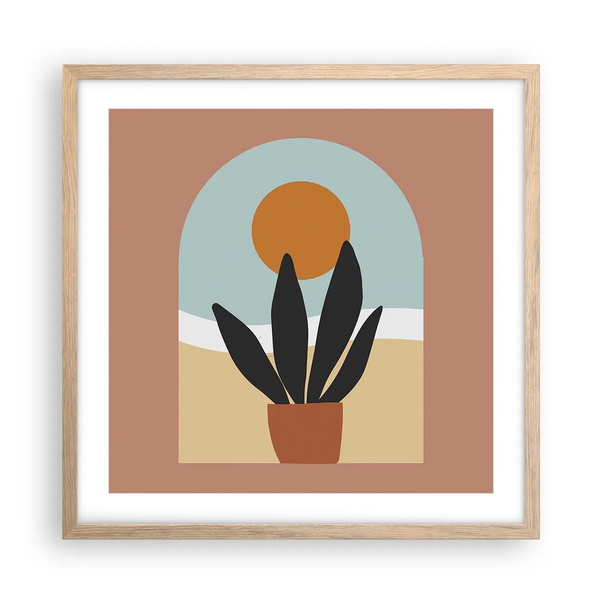 Poszter világos tölgy keretben - Kis örömök - 50x50 cm