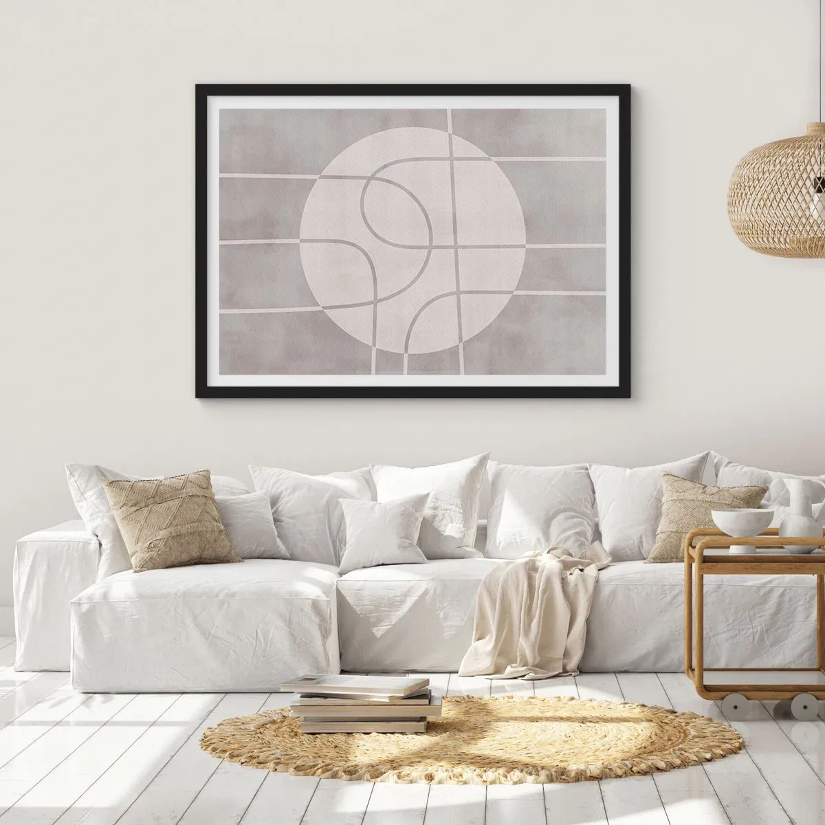 Poszter fehér keretben - Körkörös és egyenes - 40x30 cm