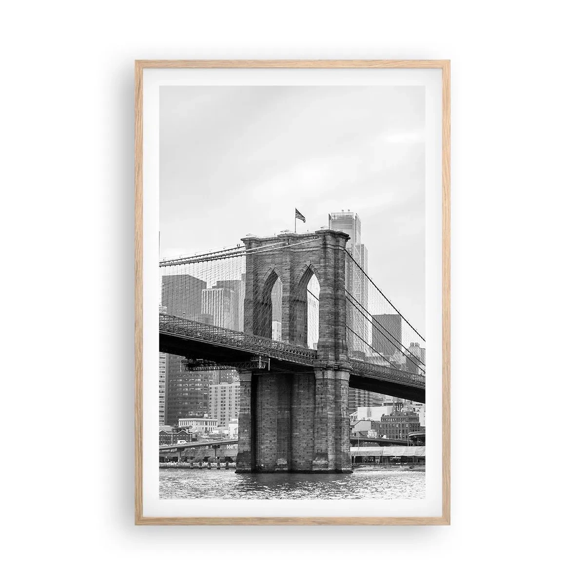 Poszter világos tölgy keretben - New York-i hangulat - 61x91 cm