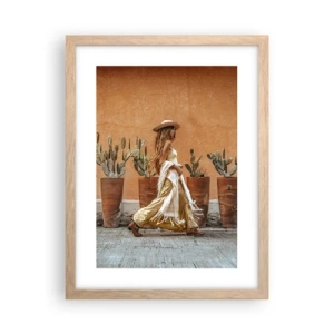 Poszter világos tölgy keretben - Hippi stílusban - 30x40 cm