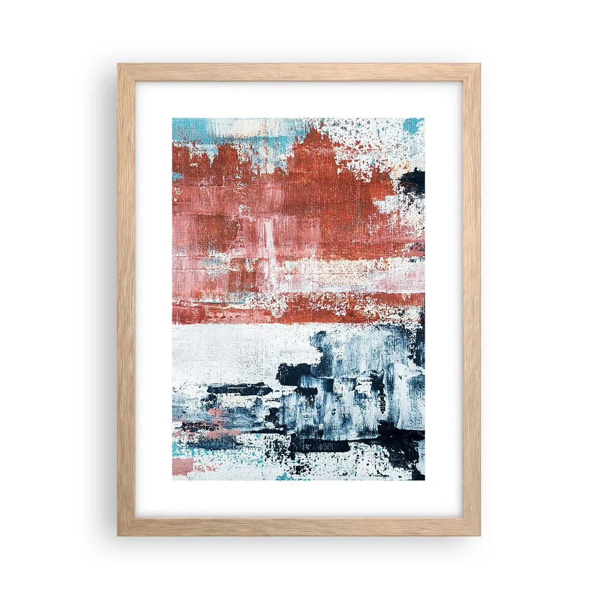 Poszter világos tölgy keretben - Fele-fele absztrakt - 30x40 cm