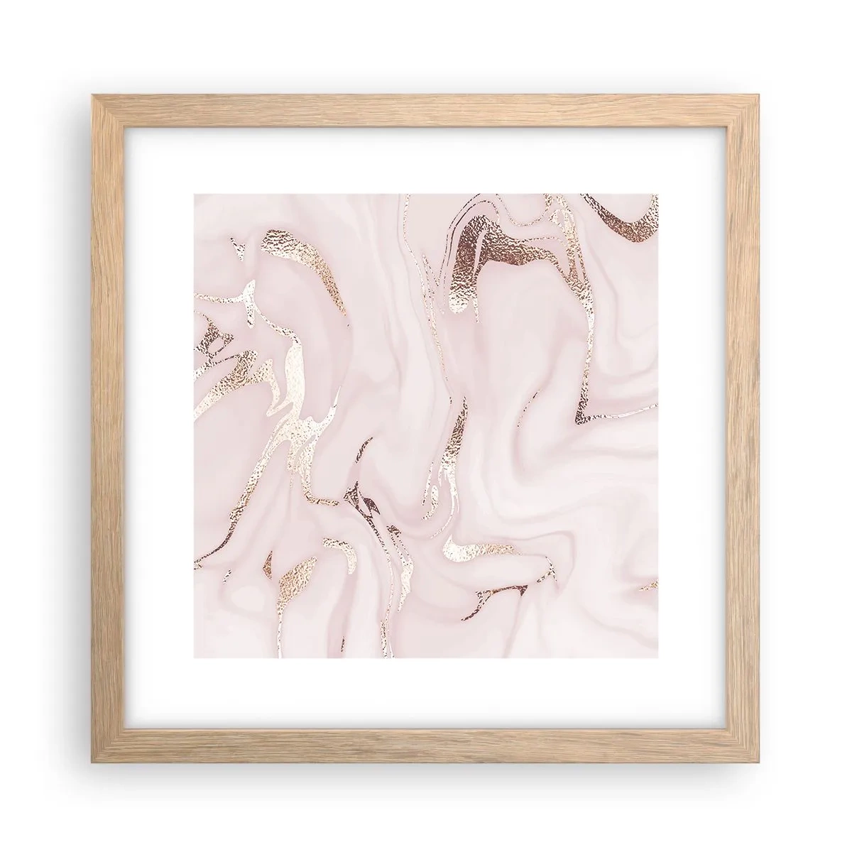 Poszter világos tölgy keretben - Rózsaszín tébolyban - 30x30 cm