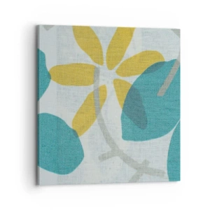 Vászonkép - Azúrkék levelek között - 70x70 cm