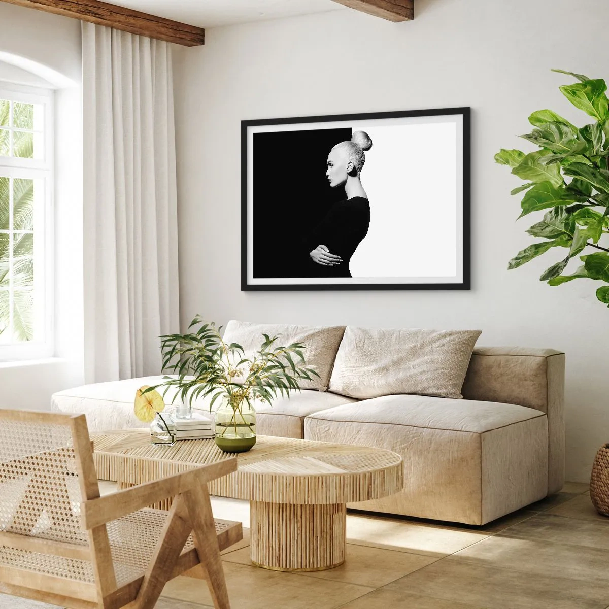 Poszter fehér keretben - Egyszerűen egy nő - 70x50 cm