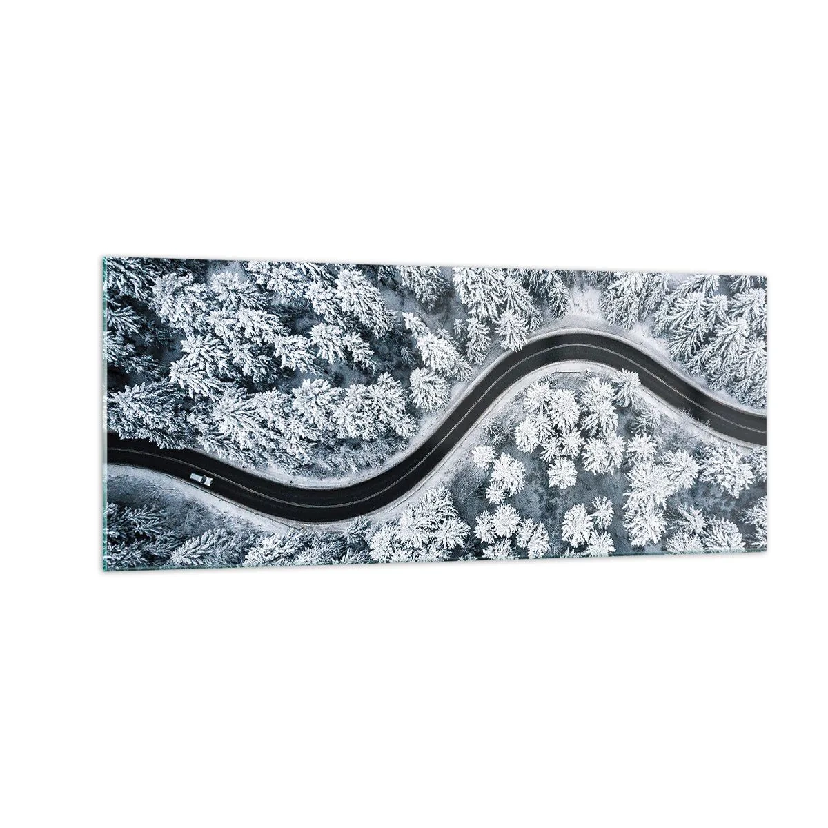 Üveg kép - A téli erdőn - 100x40 cm