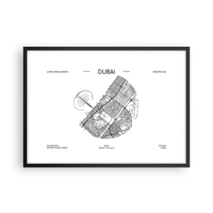 Poszter fehér keretben - Dubai anatómiája - 70x50 cm