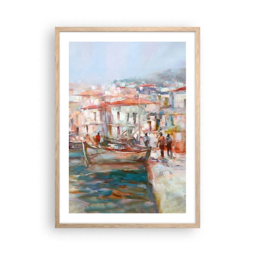 Poszter világos tölgy keretben - Pasztell vakáció - 50x70 cm