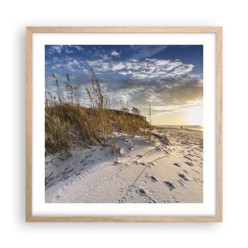 Poszter világos tölgy keretben - Meghívás egy sétára - 50x50 cm