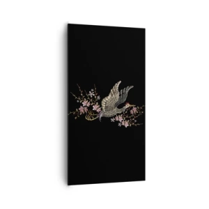 Vászonkép - Egzotikus hímzett madár - 65x120 cm