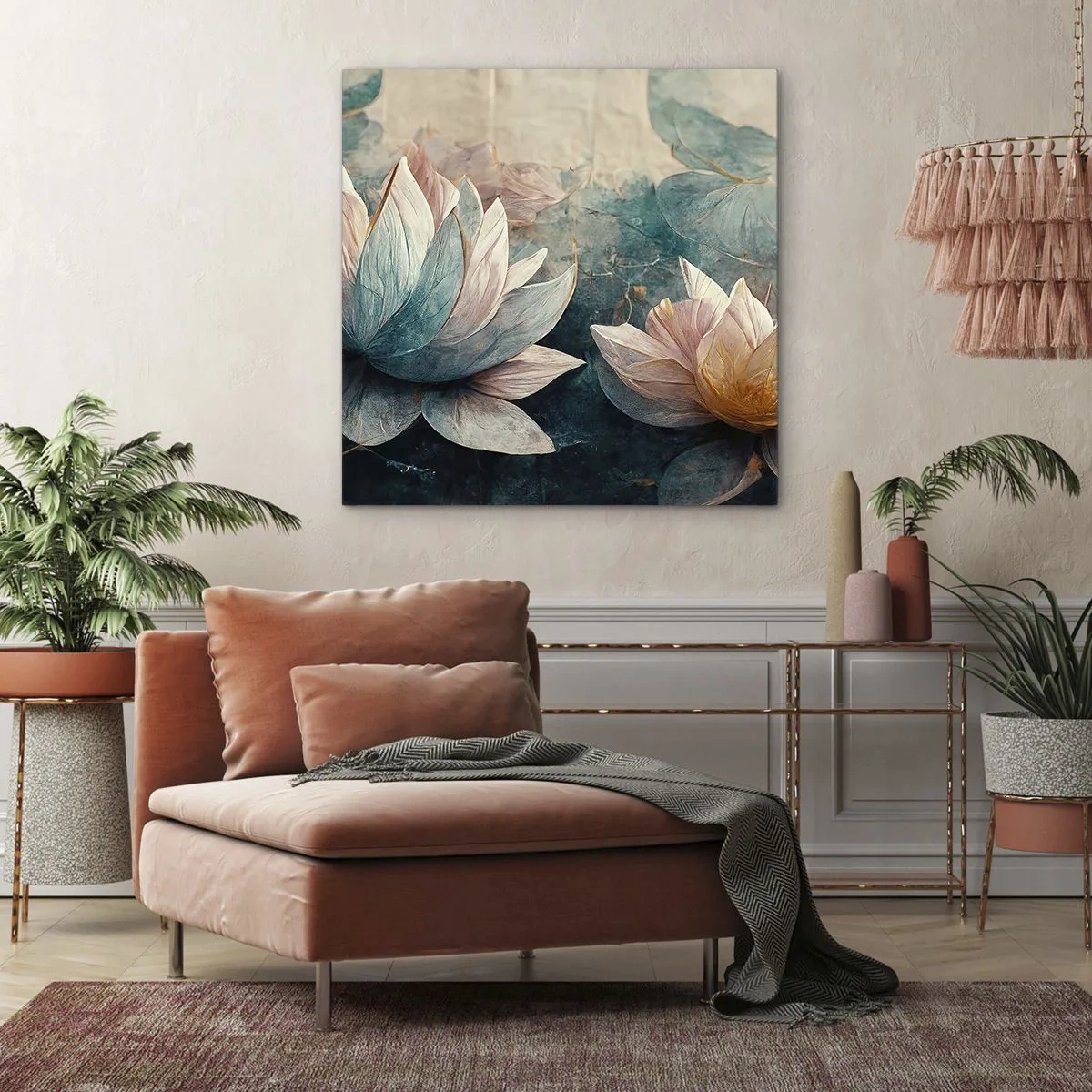 Vászonkép - Tavi csillagok - 60x60 cm