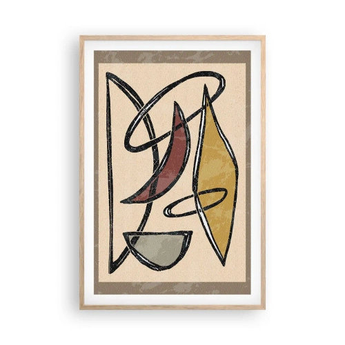 Poszter világos tölgy keretben - Kompozíció - ívek és oválisok - 61x91 cm