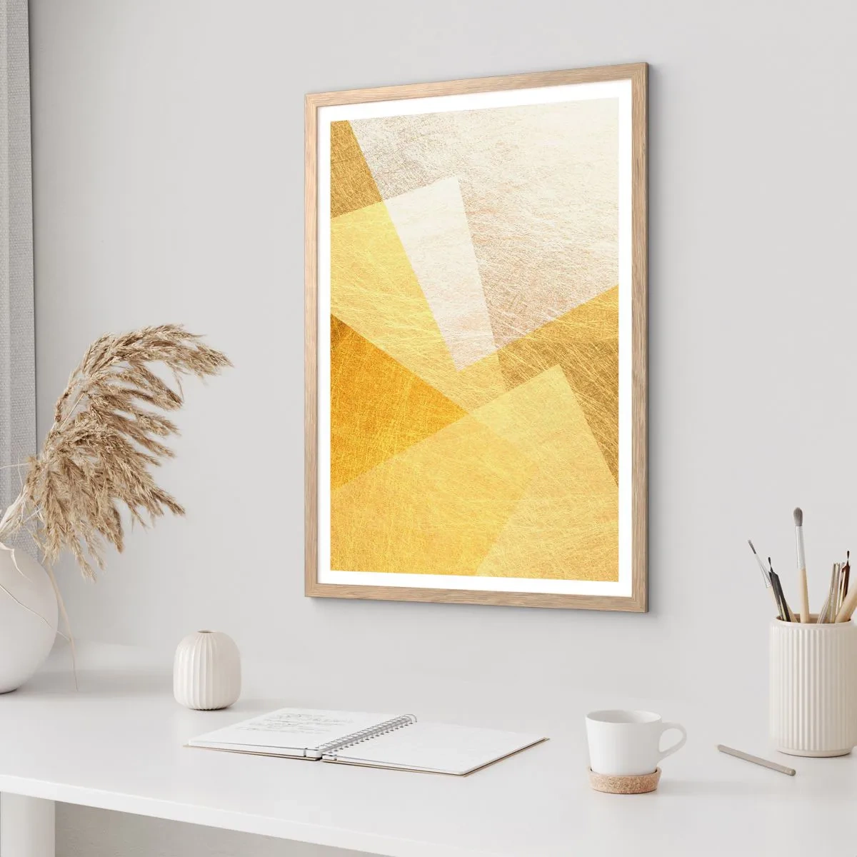 Poszter világos tölgy keretben - A geometria időjárása - 50x70 cm