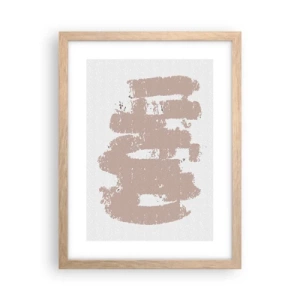 Poszter világos tölgy keretben - Absztrakció lágy rózsaszínben - 30x40 cm