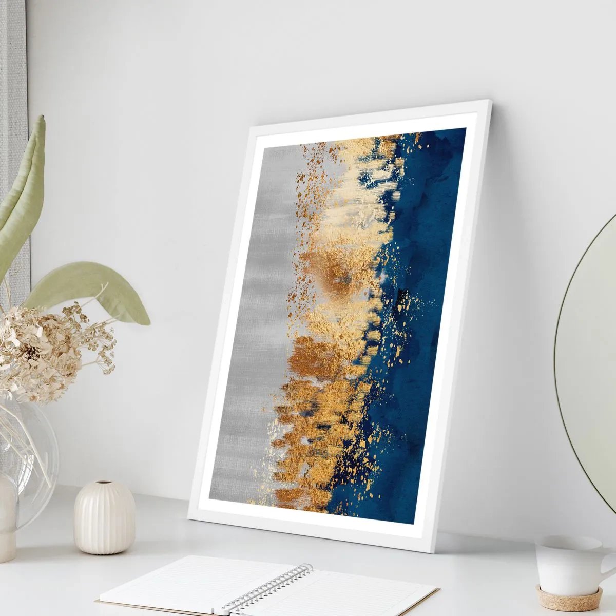 Poszter fekete keretben - Modern kompozíció csillogással - 30x40 cm