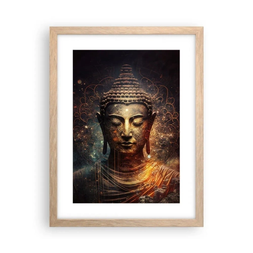 Poszter világos tölgy keretben - Spirituális egyensúly - 30x40 cm