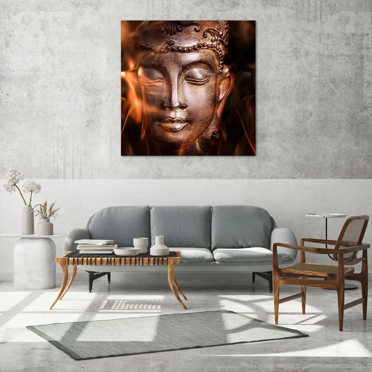 Üveg kép - Csak itt és most létezik - 60x60 cm