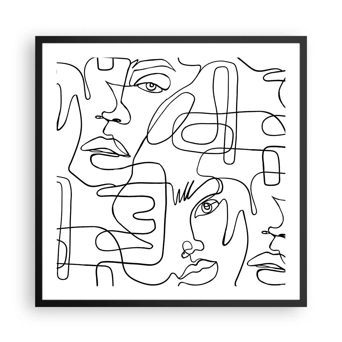 Poszter fehér keretben - Összegabalyodott érzelmekben - 60x60 cm