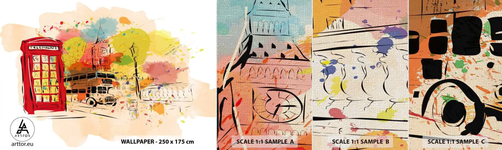 Fotótapéta Minta Premium Canvas - A változatosság városa - Város, London, Absztrakció - 100x30 cm