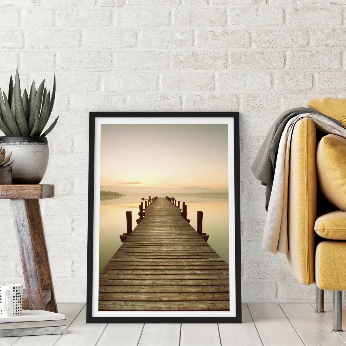 Poszter fehér keretben - Hajnal előtt, hajnal, fény - 40x50 cm