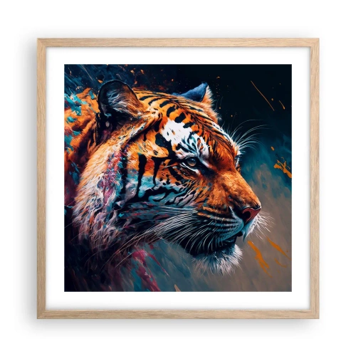 Poszter világos tölgy keretben - Vad szépség - 50x50 cm